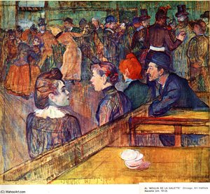At The Moulin De La Galette Dance — Henri De Toulouse-lautrec, Post-impressionist Scene