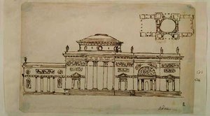Sketched Design For A Domed Building — Robert Adam