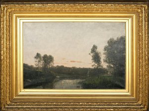 River At Dusk. The Loue. — Auguste Emmanuel Pointelin, Impressionism