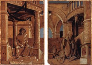 Diptych With Christ And The Mater Dolorosa — Hans Holbein The Younger, Early Netherlandish