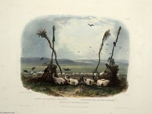 Offering Of The Mandan Indians — Karl Bodmer