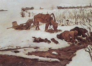 Rinsing Linen. On The River — Valentin Alexandrovich Serov