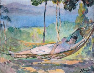 Girl In A Hammock In Cannes — Henri Lebasque
