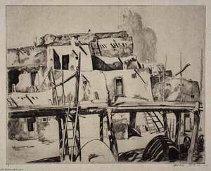 Taos Pueblo — Howard Cook
