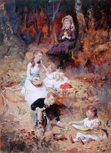 Five Children Playing In The Forest — George Elgar Hicks