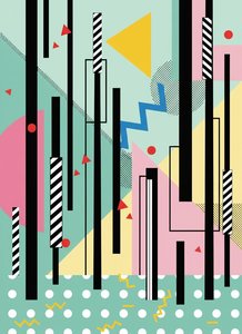 Rhythmic Geometry No. 1: The Pastel Equilibrium — Amélie Rivière, Mid-century Modern