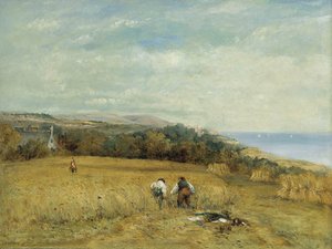 Harvesters In A Cornfield On The Isle Of Wight — Frederick Waters (william) Watts
