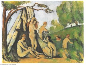 Bathers In Front Of A Tend — Paul Cézanne, Post-impressionism
