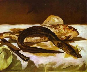 Still Life With Eel And Red Muller — Édouard Manet, Impressionism