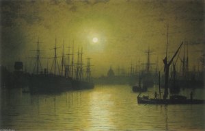 Nightfall On The Thames — John Atkinson Grimshaw