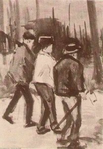 Tres Cortadores De Madera Caminando — Vincent Willem Van Gogh, Early Realism
