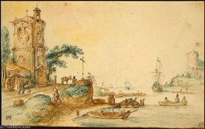 Scene Tower Left — Hendrick Avercamp, Dutch Golden Age