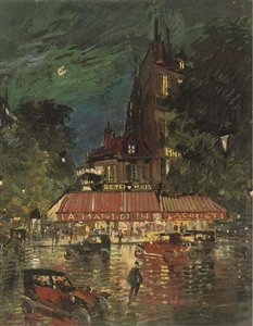 Night Time Before The Café Mandolin, Paris — Konstantin Alexeievitch Korovin