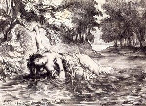 La Muerte De Ofelia 1 — Eugène Delacroix