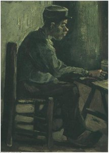 Peasant Sitting At A Table — Vincent Willem Van Gogh, Post-impressionism