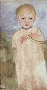 Mieke Vogeler With Pearl Necklace — Paula Modersohn-becker