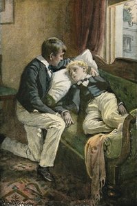 Tom Put His Arm Round Arthur's Head — Harold Copping, Victorian Illustration