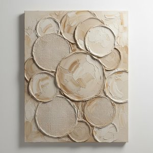 Echoes Of Silence: A Monochromatic Study In Layered Organic Relief And Tactile Serenity — David Moreau, Contemporary Abstraction