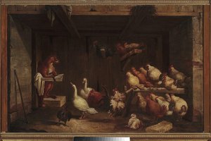 Fox Preaching To Birds — Claude Gillot