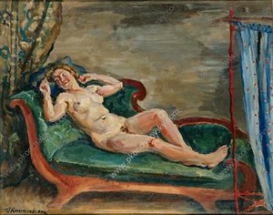 Woman On Sofa — Pyotr Konchalovsky