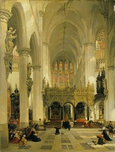 Lierre Interior Of Saint Gommaire — David Roberts, Romanticism