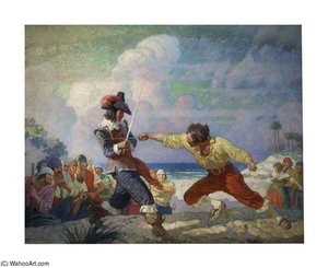 The Duel On The Beach — N.c. Wyeth