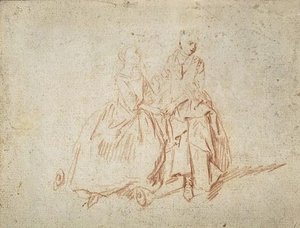Two Women Sitting, Holding Hands — Nicolas Lancret