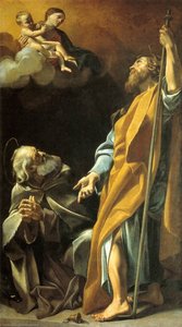 Madonna And Child With Sts Anthony Abbot And James The Greater — Giovanni Lanfranco, Baroque