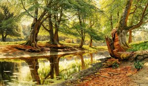 A Stream In Dyrehaven — Peder Mørk Mönsted, Danish Realism