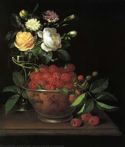 Still Life With Bowl Of Raspberries — George Forster