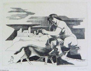 Woman With Dogs — Tibor Duray