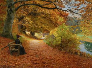 Wooded Path In Autumn — Hans Anderson Brendekilde