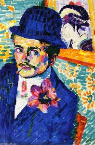 Man With A Tulip (also Known As Portrait Of Jean Metzinger) — Robert Delaunay, Fauvism