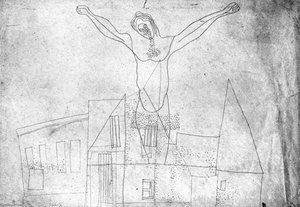 Crucifix Above The Houses — Lajos Vajda