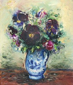 Purple Flowers — Reuven Rubin