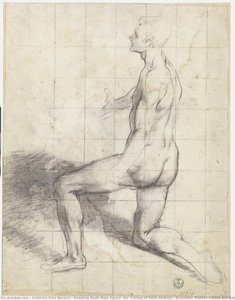 Kneeling Nude Male Figure (for “calling Of Saint Andrew”, Bruxelles, Musées Royaux Des Beaux-arts De Belgique) — Federico Fiori Barocci