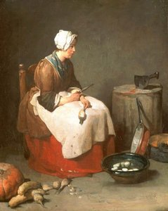 Woman Peeling Turnips — Jean-baptiste-siméon Chardin, Neoclassical Realism