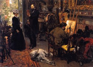 Meissonier In His Studio At Poissy — Adolph Von Menzel, Contemporary Realism