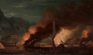 Destruction by Night of the Spanish Batteries Before Gibraltar