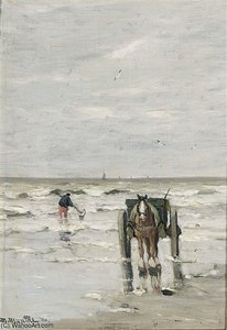A Shellfisher On The Beach — Gerhard Arij Ludwig Morgenstje Munthe
