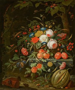 Flowers And Fruit — Abraham Mignon, Dutch Golden Age