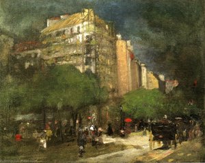Cafe Du Dome (aka On The Boulevard Montparnasse) — Robert Henri