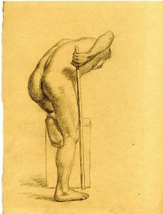 Study Of A Male Nude — Theodore Clement Steele, Impressionism