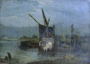 Leading A Barge — John Linnell