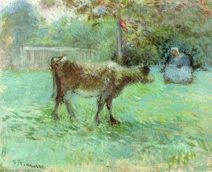 The Cowherd — Camille Pissarro, Impressionist Landscape