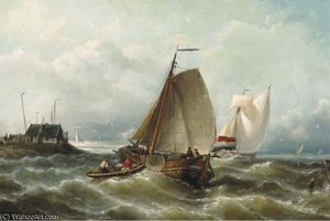 Shipping On Choppy Waters By A Coast — Nicolaas Riegen