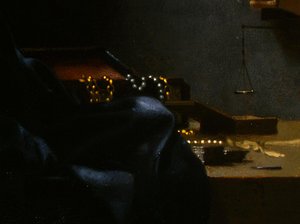 Woman Holding A Balance Detalj 5 Ngw — Johannes Vermeer, Northern Renaissance