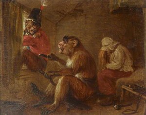 From A Set Of Four Singeries - A Failed Escape - A Monkey Cutting Off The Suitor's Tail — Edmund Bristow