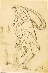 (female Nude With Flying Drapery) (maenad) — Paul Manship