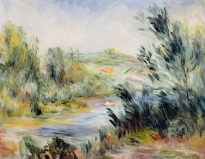 Die Ufer Eines Flusses, Ruderboot Auf Einem Boot — Pierre-auguste Renoir, Impressionism
